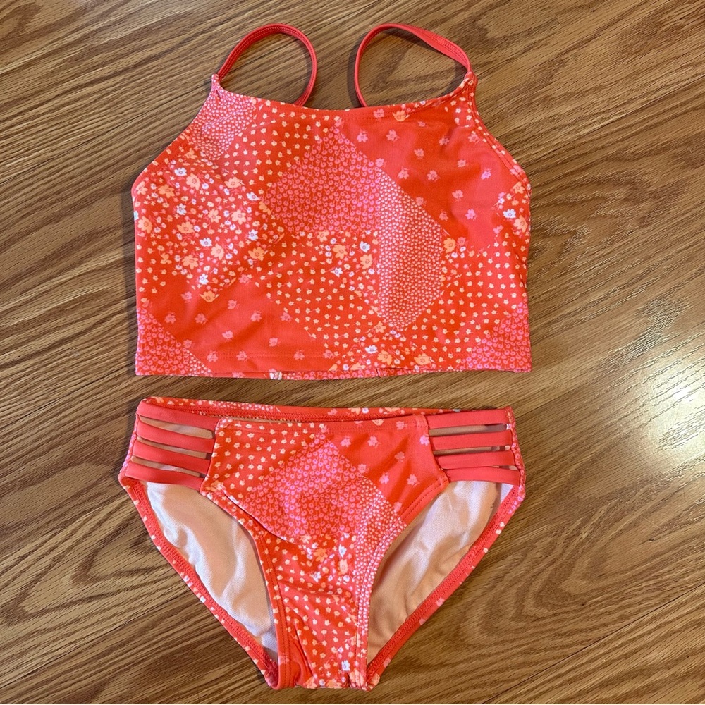 NWT Pink Coral Floral Bikini Set size 14/16